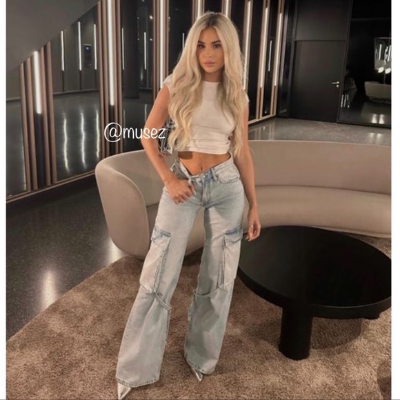 Zara TRF Cargo mid rise jeans - Picture 5 of 6